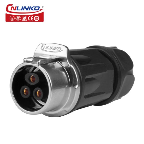 Cnlinko LP-20 3 Pin IP68 Screw Type Pin Wiring Screw Metal Circular Waterproof 3 Pin Power Connector
