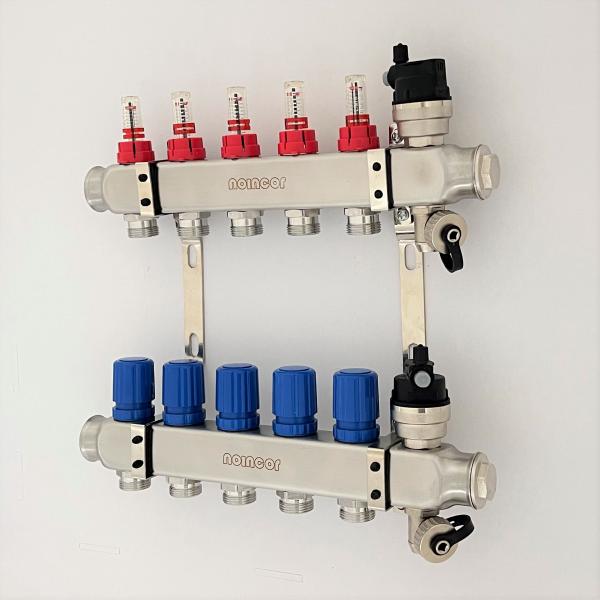 Under Floor Central Heating Manifolds ,Stainless Steel Flow Meter Manifold