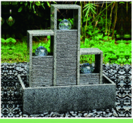 Carved Granite backyard Water Fountains Glass Crystal Balls For Decoration