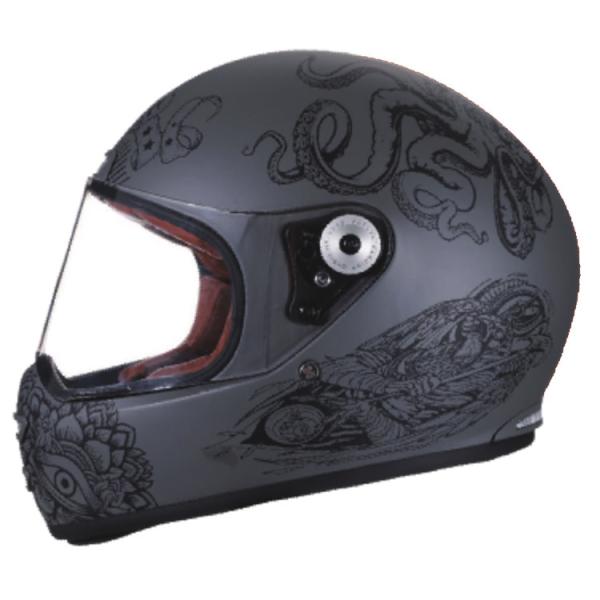 Certified Glass Fiber Retro Style Full Face Motorcycle Helmet with Comfortable Lining
