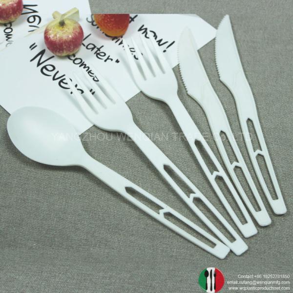 6 Inch Nature Color PLA Cutlery Sets-biodegradable plastic cutlery Disposable Utensils- Compostable Knife,spoon,fork