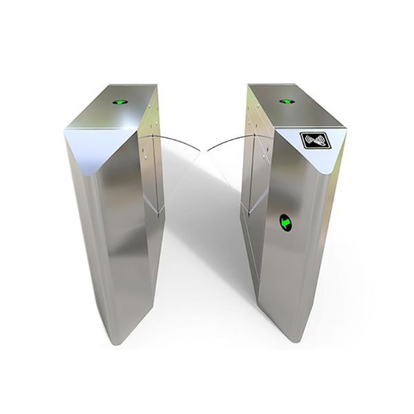 Metro Station Dual Lane Waist High Turnstile with 600mm Passage Width and 30 Persons/Min Throughput in 304 Stainless Steel Housing