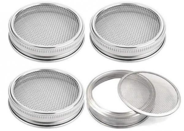 304 Stainless Steel Round Mason Jar Sprouting Lid with Non Rusting Metal Screen for Seed Sprouting