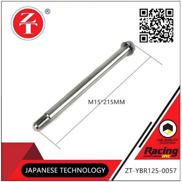 Rust Resistance YBR125 Motorcycle Front Axle M15*215MM Front Wheel Support Axle Parts