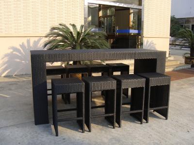 Resin Wicker Bar Set With Power Coated Aluminum Or Steel Frame