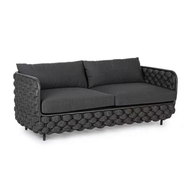 Outdoor Hotel Furniture Combination Leisure Sofa Set with Aluminum Frame and Weave Rope