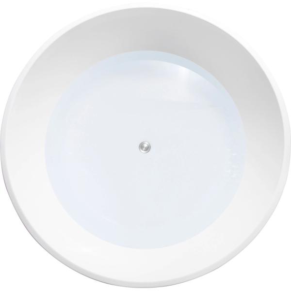 Circular Freestanding Bathtub with Narrow Rim Border and Bulk Loading Acrylic Material