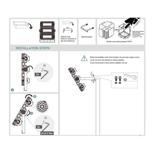 IP67 светодиодный стадионный свет наружное наводнение освещение высокого мачты светодиодный свет для наружной внутренней зоны