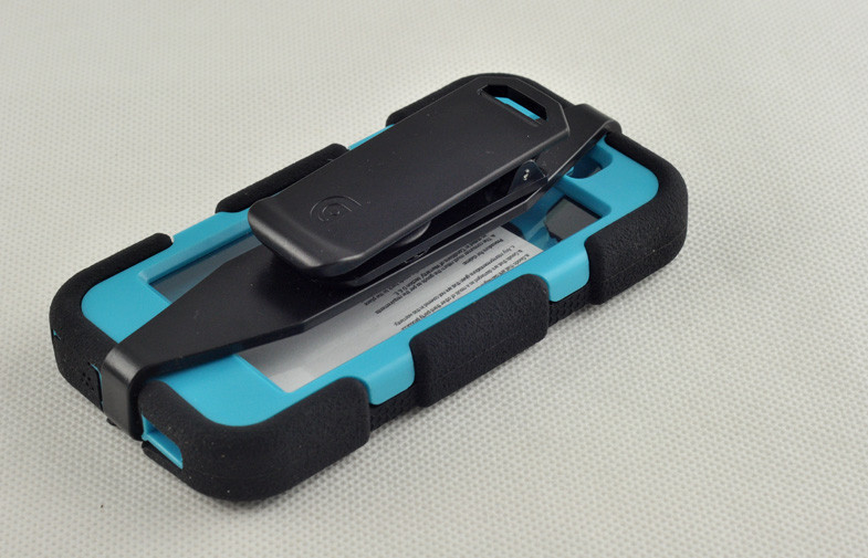 Waterproof Cell Phone Survivor Cases Silicone Black / Pool Blue For Iphone 5G
