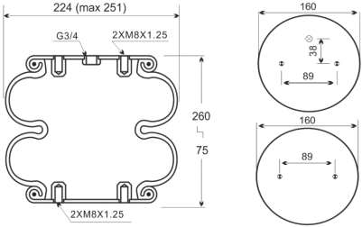 Contitech FD200-19 Festo EB-250-185 Double Convoluted Air Spring