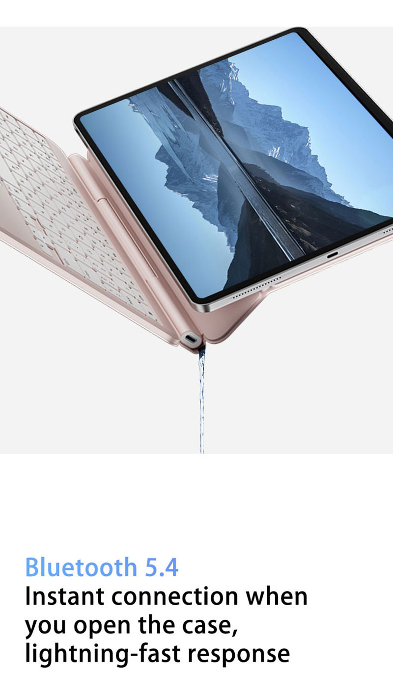 Aluminum Alloy Waterproof Ultra-Slim Backlit Keyboard Case for iPad 11/12.9/13 BT Smart Keyboard Cover OEM Supported