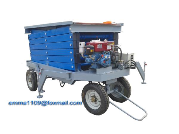 500kg SJY0.5-10 Scissor Lift Working Platform Hydraulic Lift with Diesel Engine