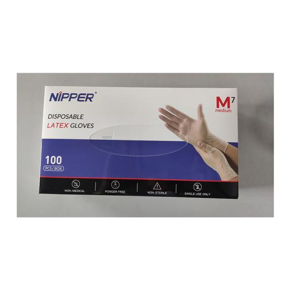Kitchen Disposable Medical Latex Gloves One Time Using 85mm 115mm Width