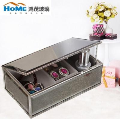 Personalised Mirrored Glass Jewellery Box / Glass Jewelry Case Organizer 192*116*67MM