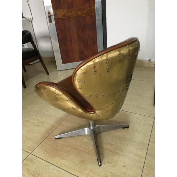 Alloy Base ergonomic Leather Office Desk Swan Chair Thick Aluminium Sheet outside