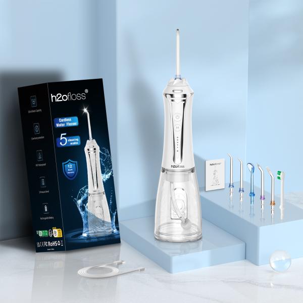 Private Label Deep Cleaning Portable Dental Flosser Smart Rechargeable Electric Flosser with Replaceable Flossing Head