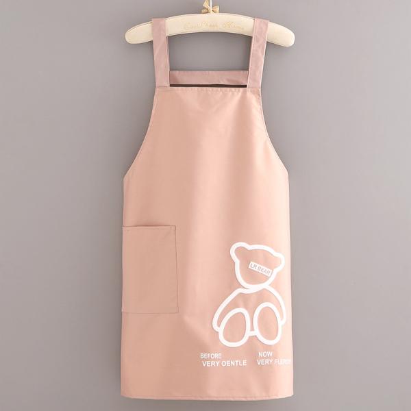 Daily Life Apron with Custom Logo Pockets Waterproof Polyester Cotton Kitchen Chef Apron