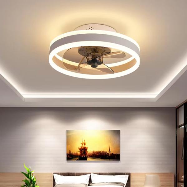 100W 500mm ポータブル LED ファンランプ、ライト付き回転シーリングファン