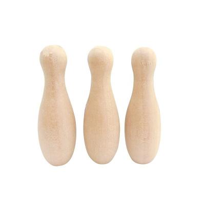 Unfinished DIY Craftwooden Bowling Toy Children Adults Vintage Wooden Bowling Game