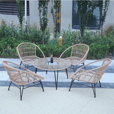 Mobiliário de Rattan Mesas e cadeiras de jantar Fabricação artesanal Mesa de café tecida