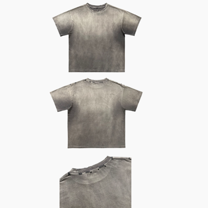 Men’s Hand-Dyed Washed Cotton T-Shirt 200G Oversized Minimalist Casual Tee