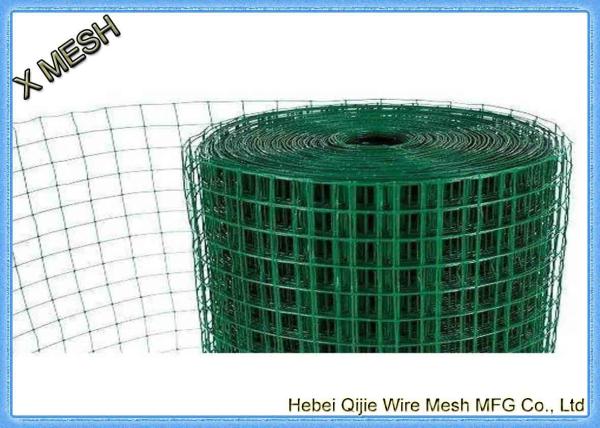Rolo soldado 2mm verde da rede de arame do PVC após bonde galvanizado com 3/4 tamanho do furo