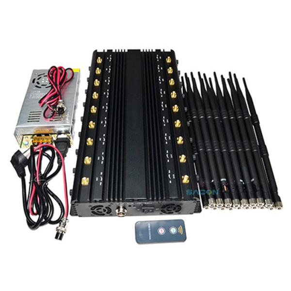 18 Bands Signal Jammer with 5 Cooling Fans and 40m Jamming Radius for WiFi GPS