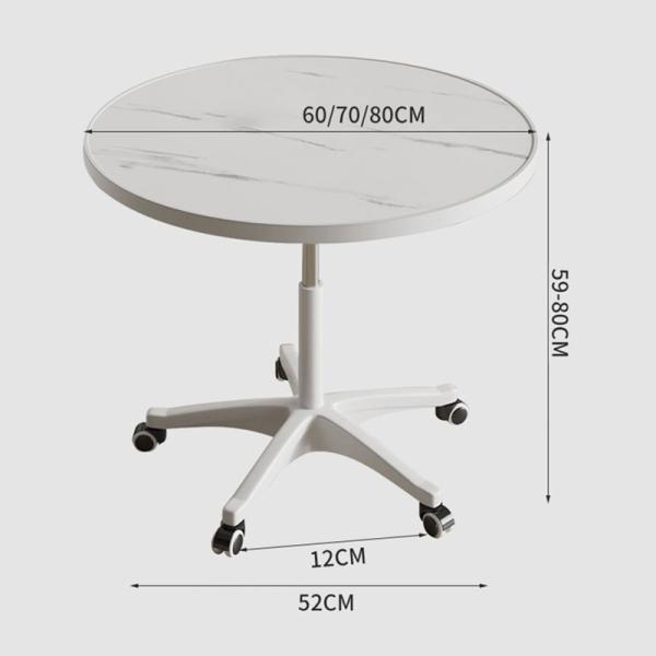 Living Room Furniture Adjustable Coffee Table with PANEL Wood Style and Movable Rolling Round Rack