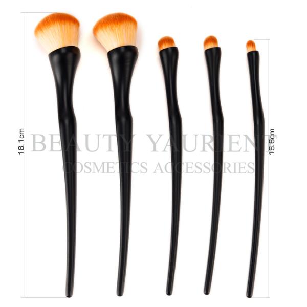 5pcs Boneybeauty Plastic Handle Face Makeup Brush Set Anti Bac Long Lasting