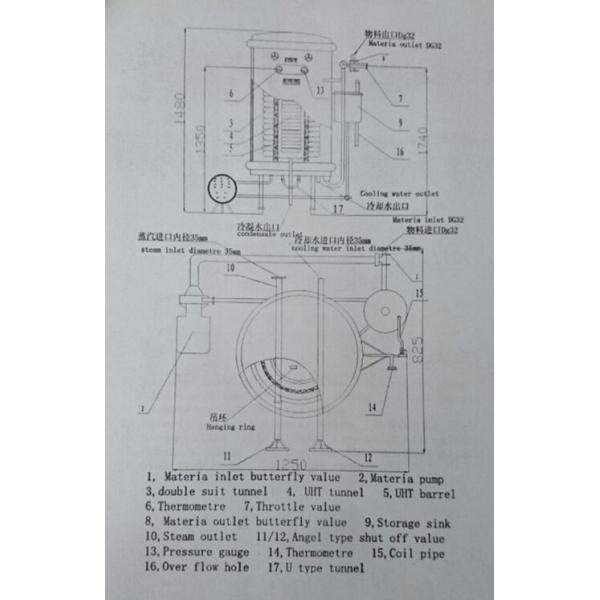 Semi Automatic UHT Sterilization Machine Coil Type Sterilizer Equipment