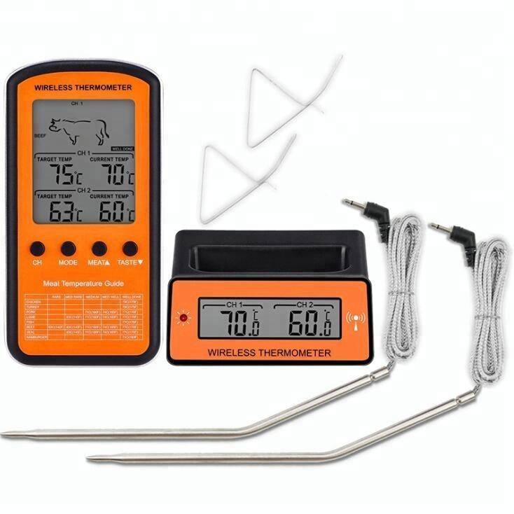 DTH-106 Wireless Remote BBQ Thermometer Dual Probe Digital Cooking Meat Food Oven Thermometer