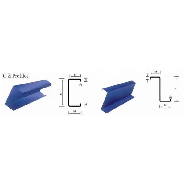 Metal Steel Framing Profile Warehouse Automatic Changed CZ Purlin Hole Punch Cold Roll Forming Making Machine For House