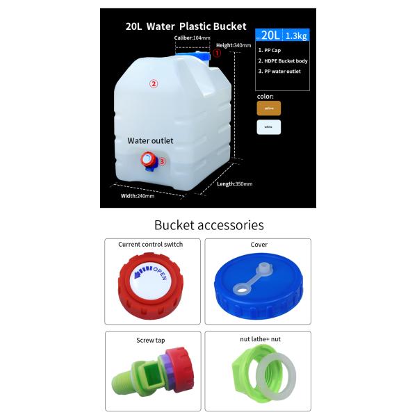 20l 5 Gallon Plastic Outdoor Water Collection Tank 350*240*340mm