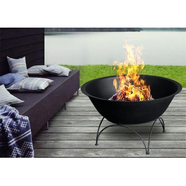 80cm Black Painted Outdoor Wood Charcoal Burner Round Metal Fire Bowl Pit