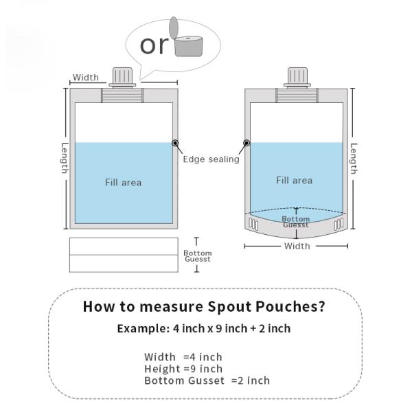 сумка полиэтиленовых пакетов 8.6mm ясности студня варенья 50ml Resealable жидкостная с упаковкой Spout