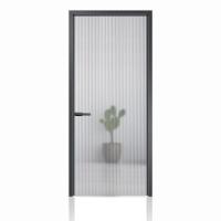 Silent Operation Interior Aluminium Casement Door Minimalist Frame