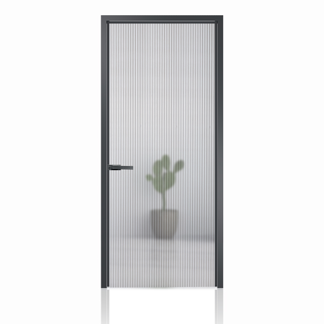 Silent Operation Interior Aluminium Casement Door Minimalist Frame