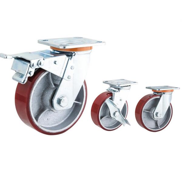 PU Iron Injection Adjustable Caster Wheels with 32mm Thickness and Zinc Plated Finish