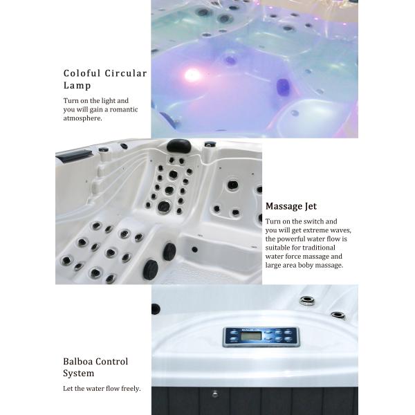 1 tina al aire libre portátil del balneario de la cascada de Mutil-Funtion Whirlpool de la bañera del salón con 5 tinas calientes de los asientos