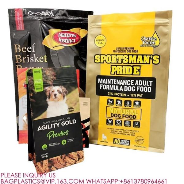 Self Sealing Side Gusset Pouch Zipper for Flat Bottom tea Coffee Pet Snack Food Mylar Bag