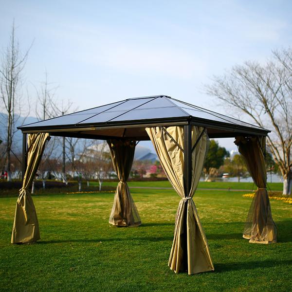 Aluminium Frame Outdoor Patio Gazebo Canopy Tent 3.65*3m For Relaxation