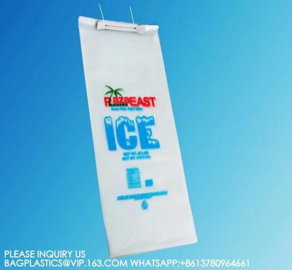 Wicketed Ice-Bag With Handle Recyclable, Compostable, Biodegradable Ice Bagging, Storage Bag, Jumbo Package