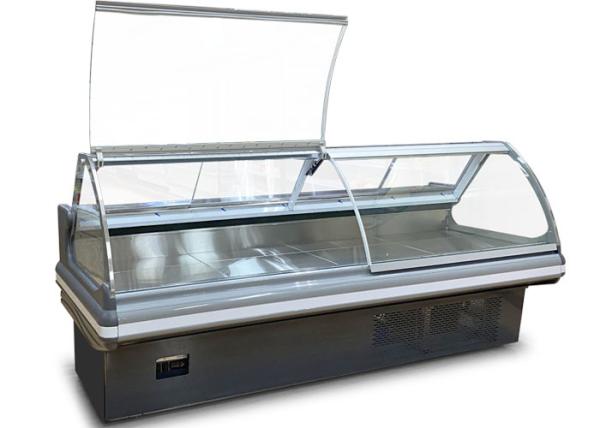 Refrigerador comercial do exemplo do supermercado fino da tomada de fábrica com luz do diodo emissor de luz