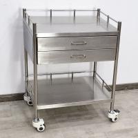 Chariot médical en acier inoxydable lourd avec tiroirs verrouillés