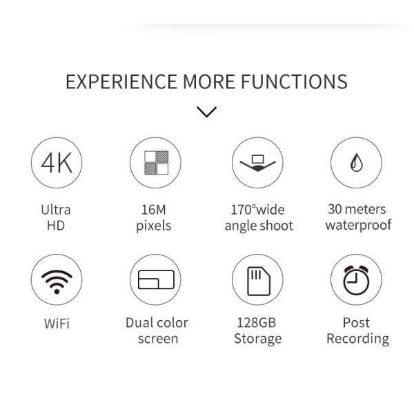 4k Ultra HD Touch Screen Action Camera Ip68 Waterproof EIS Swimming