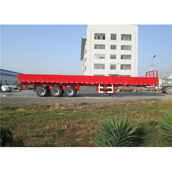 30-80 Tons Payload Semi Flatbed Trailers / 40ft Semi Trailer With Steel Side Wall