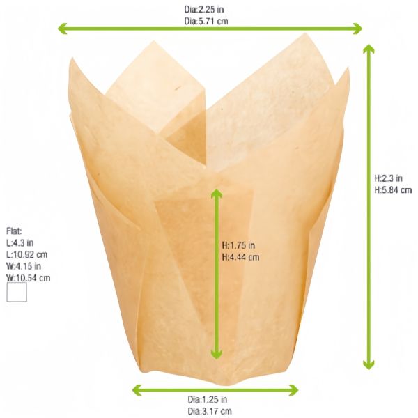 Greaseproof Paper Baking Cups Food Grade Bakery Packaging Heat Resistant Tulip Cupcake Liners