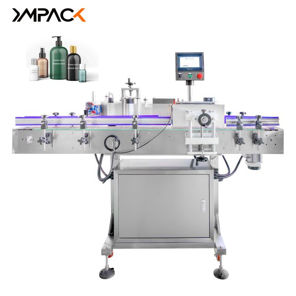 Oil Wine Juice Flat Bottle Labeling Equipment Automatic Sticker Applicator 700W