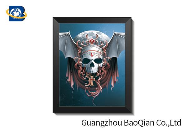 Lenticular 3d Stereograph Printing With Scary Skull , 3d Home Decor Wallpaper