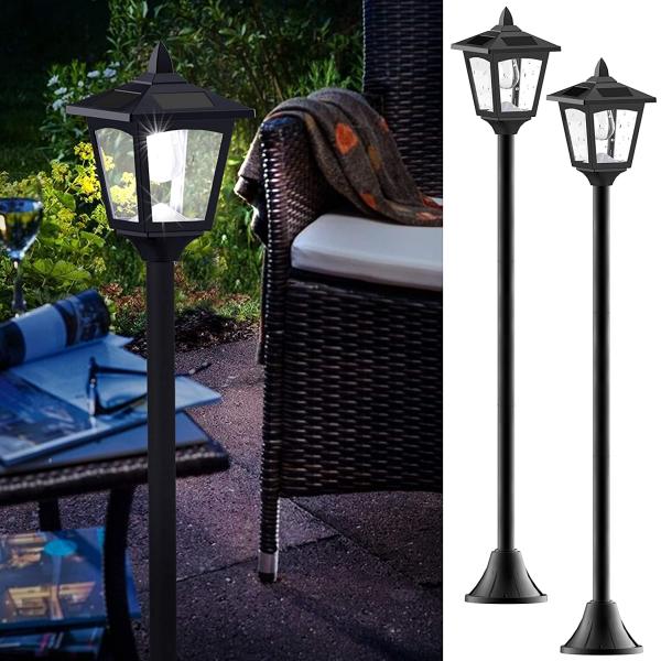 40 Inches Mini Solar Lamp Post Lights Outdoor Solar Powered Street Lights For Lawn Pathway